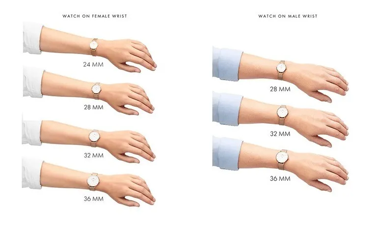 Chọn kích thước đồng hồ phù hợp với cổ tay và trang phục