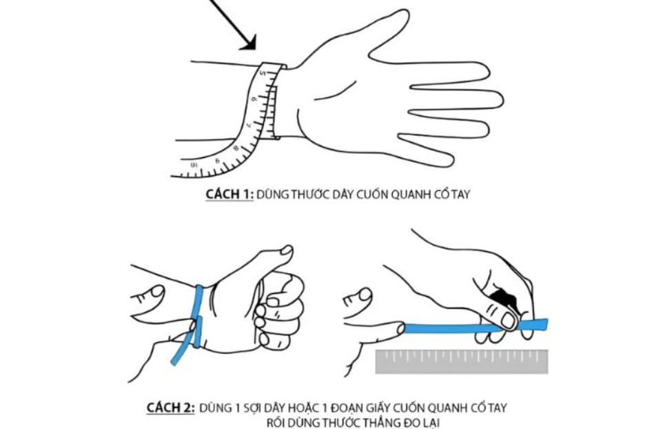 Xác định chiều dài dây qua số đo cổ tay